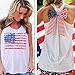 Little Hand Women Patriotic American Flag Print Camisole Bow Tank Top