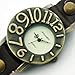 2014 Hot Sell Fashion Women Black Watch PU Leather Strap Retro Personal Digital Design Cheap Price W162