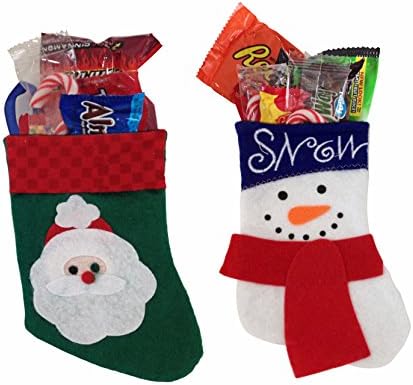 Christmas Stocking Stuffed Filled with American Candy and Treats - Perfect Holiday Gift - Set of 2