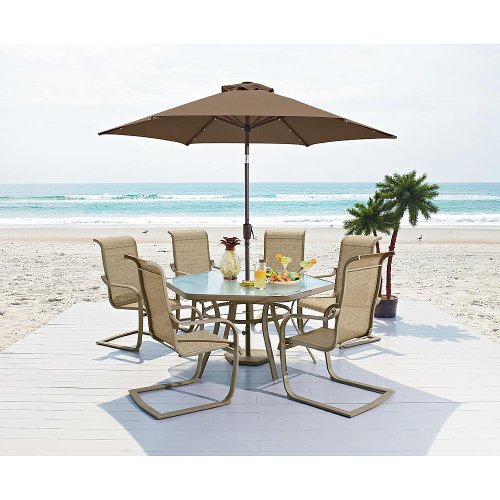 Patio Furniture Dining Set. This 7 Piece Long Beach Bundle Is the Best
