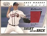 2002 Leaf Shirt Off My Back Patch GM Greg Maddux Sp/100 (2 Color Patch Variation) Atlanta Braves (Piece of Authentic 2 Color Patch - Baseball Cards)