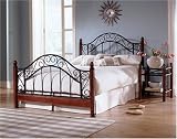 Frisco Bed Twin Size with Headboard, Footboard and Frame in Matte Black/Maple Finish By Fashion Bed Group