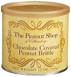 The Peanut Shop of Williamsburg Chocolate Covered Peanut Brittle, 12-Ounce Tin