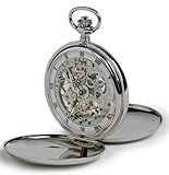 IMAGE OF Rapport of London Chrome Hunting Case Pocket Watch with Skeletonized Movement