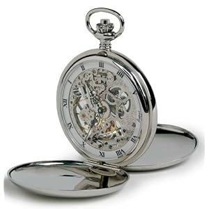 Rapport of London Chrome Hunting Case Pocket Watch with Skeletonized Movement