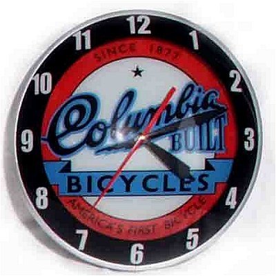 American Retro Double Bubble Columbia Bicycle Clock