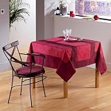 Nappe bicolore cire fuchsia prune carree 150x150cm