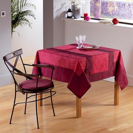 Nappe bicolore cire fuchsia prune carree 150x150cm