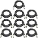 GLS Audio 25ft Mic Cable Patch Cords - XLR Male to XLR Female Black Microphone Cables - 25' Balanced