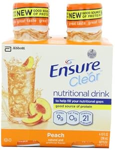 Ensure Clear Nutrition Beverage, Peach, 10-Ounce, 4 Count (Pack of 3)