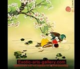 Feng Shui Love Painting. Love Birds Painting Mandarin Ducks 450