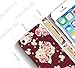 iPhone 5 case for girl, Akna Retro Floral Series Vintage Flower Pattern Rubber Coating Back Case for iPhone 5 5S (Scotch Red)(U.S)