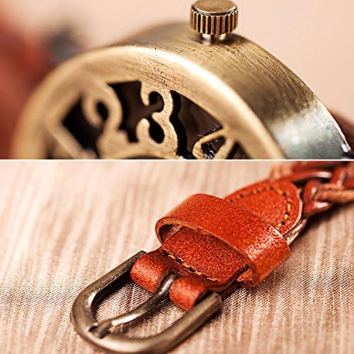 Unisex Retro Vintage Fashion Hollow Digital Woven Weave Wrap Around Leather Strap Bracelet Wristband Wrist Watch Black