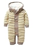 C-Princess ベビー服 女の子 新生児 長袖 カバーオール 男の子 ロンパース 冬 ベビー 着ぐるみ 赤ちゃん ベビースーツ アウター 出産祝い 綿 (S, Bイエロー)