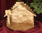 Stable Bethlehem. Height 30 cm. Hand-carved from olive wood in the Holy Land.IMAGE