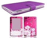 Bundle Monster Kindle 2 Synthetic Leather Case Cover Jacket + Skin Sticker + Screen Protector Ebook Accessories Combo - Fit 2nd Generation 6" Display
