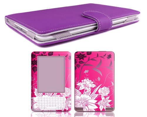 Bundle Monster Kindle 2 Synthetic Leather Case Cover Jacket + Skin Sticker + Screen Protector Ebook Accessories Combo - Fit 2nd Generation 6 Bundle Monster Kindle 2 Synthetic Leather Case Cover Jacket + Skin Sticker + Screen Protector Ebook Accessories Combo - Fit 2nd Generation 6