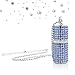 Techkey USB Flash Drive,Bling Rhinestone Diamond Crystal Glitter Lipstick Case Shining Jewelry Necklace,16GB,Sea Blue