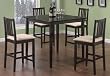 5pc Counter Height Dining Table & Stools Set Cappuccino Finish