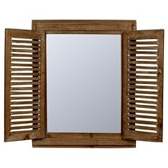 VINTAGE SPIEGEL WANDSPIEGEL HOLZ LAMELLEN-T�REN 50x40CM
