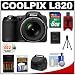 Nikon Coolpix L820 Digital Camera (Black) with 8GB Card + Batteries & Charger + Case + Accessory Kit
