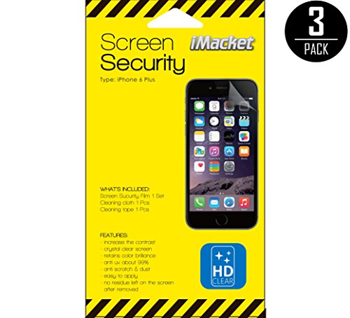 iPhone 6 Plus Screen Protector, (3-Pack) iMacket ® HD Clear Screen Protector for iPhone 6 Plus [5.5 inch] [Lifetime Warranty]