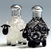 Black & White Sheep Art Glass Salt & Pepper Shakers