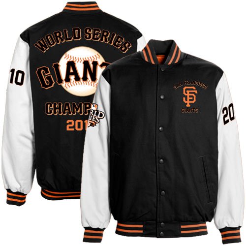 San Francisco Giants Black-White 2010 World Series Champions Canvas Jacket (XX-Large)