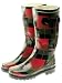 Couture Discount Gummistiefel Regenstiefel Kariert Rot (GST4)