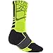 Nike Mens LeBron James Hyper Elite Volt/Iron Green Crew Basketball Socks (Medium)
