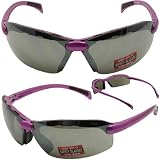 C-2 Safety Glasses PINK Frame Flash Mirror Lenses