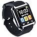 HopCentury Bluetooth Smart Watch Support Android Apk Notifier Android Cellphones with Sleep Monitor Pedometer Stopwatch Anti Lost Drink/Rest Reminder, Support iPhone with Partial Functions (Black)