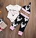 Baby Newborn Girls Cute Bodysuits with Leggings and Hat 3pcs outfit Clothes (0-3M, Pink)