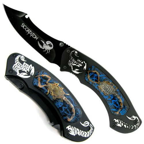 Trademark Cobalt Scorpion Hunter Tactical Folder Pocket Knife