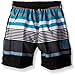 Kanu Surf Boys' Viper Quick Dry UPF 50+ Beach Swim Trunk, Optic Black/Aqua, 3T