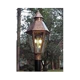 Gas Light America 520CSU Hall Series Copper Natual Gas Light With Open Flame Burner On Post Mount
