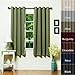 Best Home Fashion Basic Thermal Insulated Blackout Curtains - Antique Bronze Grommet Top - Olive - 52