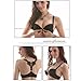 Finejo Womens Front Closure Lace Racerback Push Up Bra Black