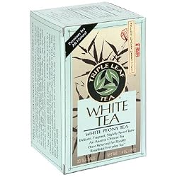 Triple Leaf Tea, Tea Bags, White Peony Tea, 1.34 Oz  Bags, 20-Count Boxes (Pack of 6)