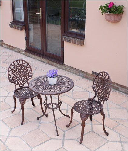 Ischia 3 Piece Cast Iron Bistro Garden Furniture Set.