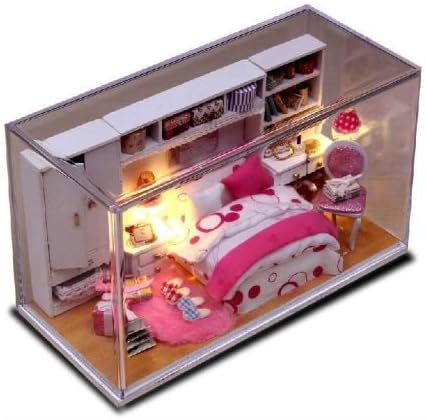 Dollhouse Miniature DIY Kit Cover Wedding Newly Weds Bedroom Sweet Home Love for Valentine's gift