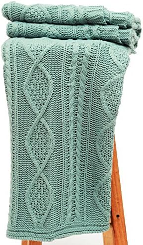 Acrylic Knitted Throw (Teal)