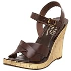 KORK-EASE Women's Shannon Buff on Metallic Cork Wedge Sandal