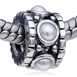 Pugster Pandora Style Bead Cylindrical-Shaped Pearls European Charm Bead Fits Pandora Bracelet