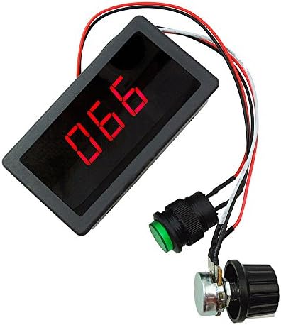 Hanpearl 6v 12v 24v Digital Display LED Dc Motor Speed Controller PWM Stepless Speed Control Switch HHO Driver - Black Ccm5d