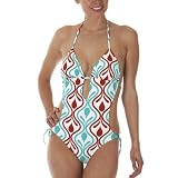 Xhilaration Lava Monokini - Blue/ Red