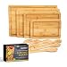 SMIRLY Cutting Boards for Kitchen, 3 Piece Bamboo Cutting Board with Stand