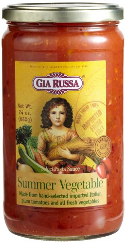 Gia Russa Summer Vegetable Pasta Sauce, 24-Ounce Glass Jars (Pack of 3)