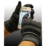 Text Gloves - Pair of Texting Glove For Touch Screen Phones (Black/Grey)
