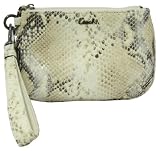 Coach Kristin Python Embossed Leather Medium Wristlet Case Bag for Ipod Ivory